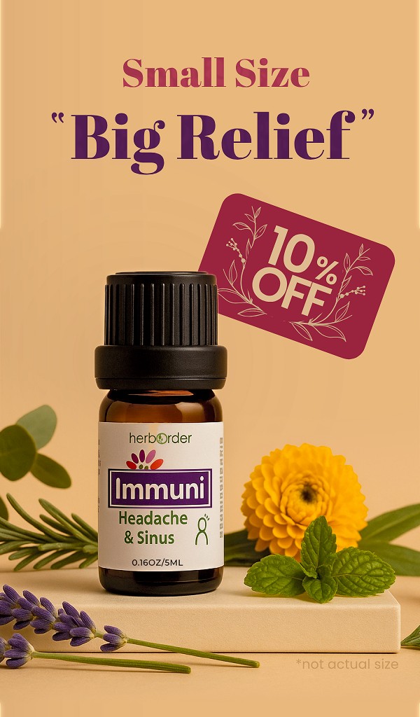 Product image of Immuni headache and sinus essential oils blend.